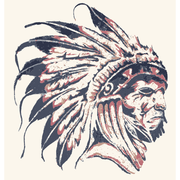 Native American street art vector drawing